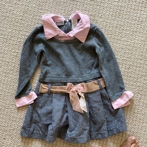 Blueberri grey with pink shade dress